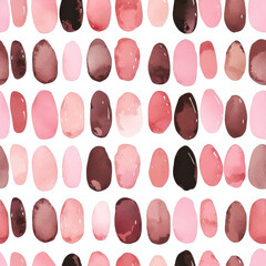 Textile Seamless Pattern Watercolor seamless pattern with pink and brown oval shapes on white background