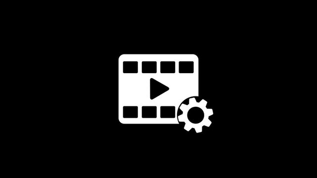 Production icon, movie studio production sign, film making equipment symbol. simple logotype icon animation.