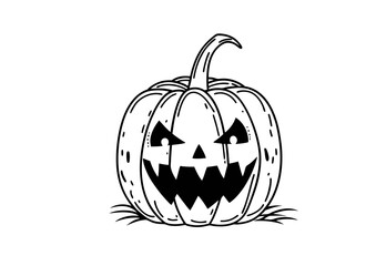 black and white svg vector, Halloween pumpkin icon