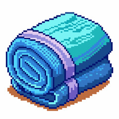 Fototapeta premium Pixel Art Folded Towel Retro 8 Bit Design for Game and Icon Illustrations