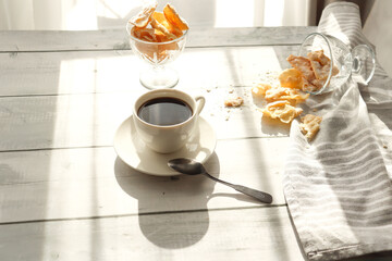 Traditional sweet crispy pastry - faworki or angel wings.