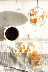 Traditional sweet crispy pastry - faworki or angel wings.