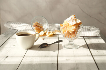 Traditional sweet crispy pastry - faworki or angel wings.