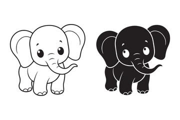 baby elephant vector