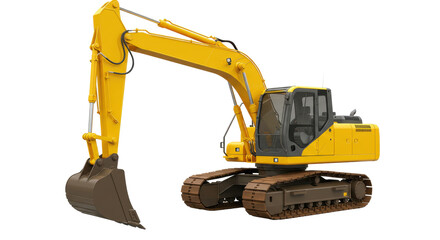 Isolated Yellow Excavator