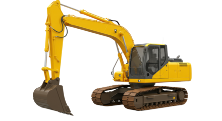 Isolated Yellow Excavator