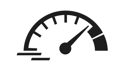Isolated Speedometer Gauge in Black