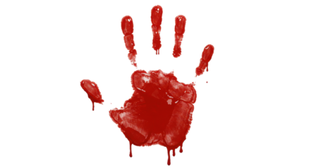 Isolated Bloody Handprint