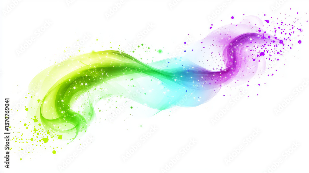 Poster magic wands set with sparkling swirls isolated on transparent background. vector realistic illustrat