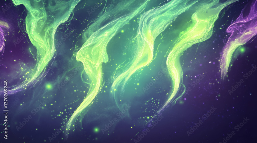 Poster magic wands set with sparkling swirls isolated on transparent background. vector realistic illustrat