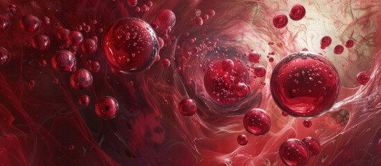 Abstract Red Bubbles