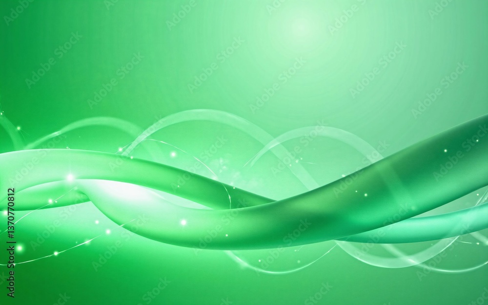 Poster elegant and smooth abstract wave background transitioning from deep green to bright light green - ex