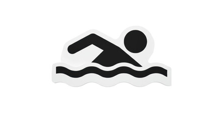 Isolated Swimming Man Symbol