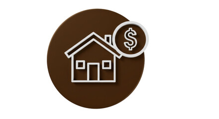 Isolated House with Dollar Sign