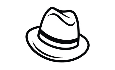 Fedora tipping icon silhouette