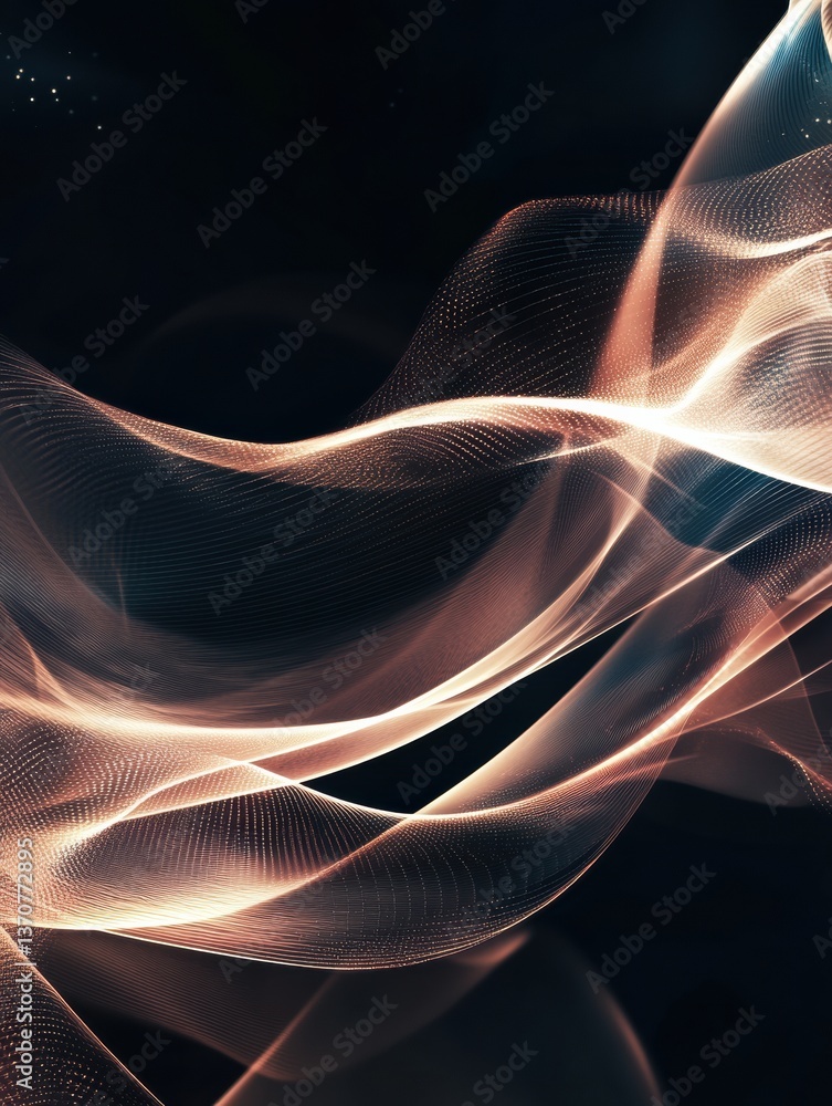 Poster futuristic digital background with glowing waves and elegant negative space for modern design