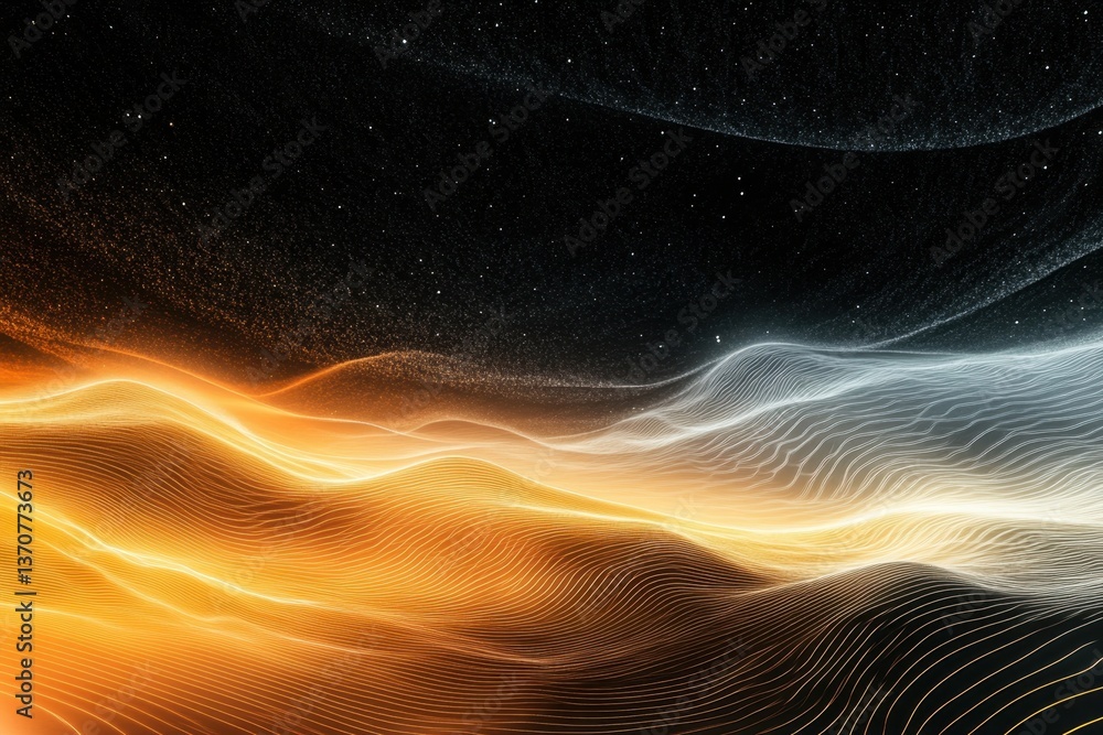 Aufkleber abstract waves of light and color create a stunning visual effect in dark space