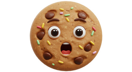 Isolated Shocked Cookie Emoji