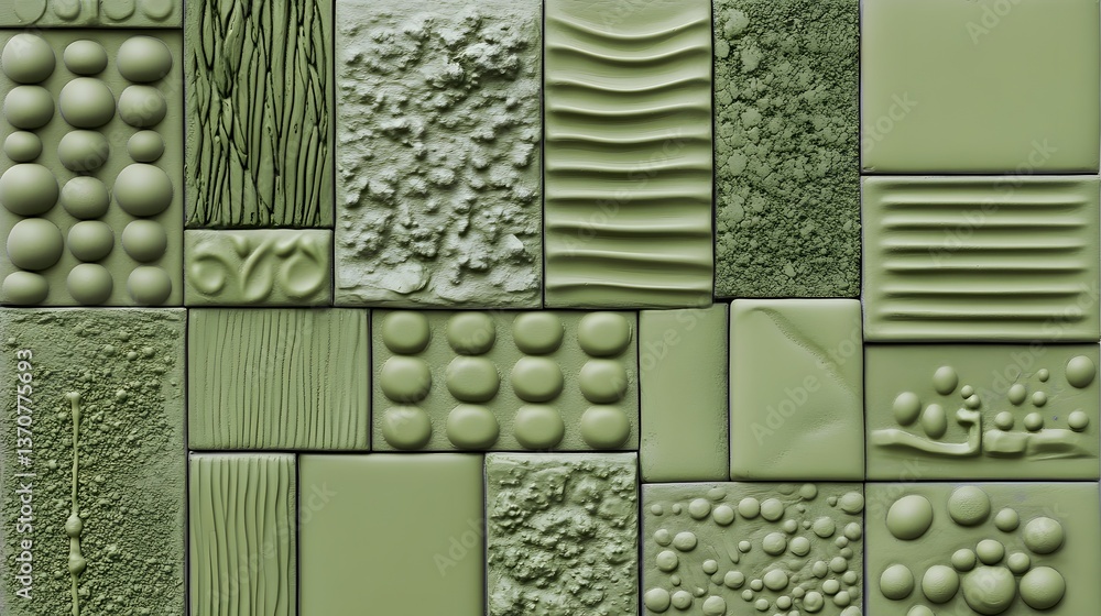 Poster abstract green texture tiles background pattern design