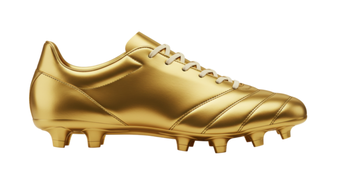 Isolated Golden Football Shoe