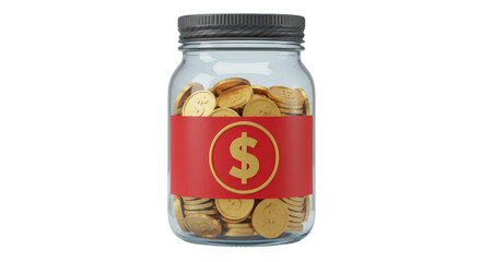 Isolated Saving Jar with Coins