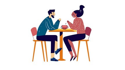 Friends enjoy a lively conversation over coffee at a cozy cafe on a sunny afternoon