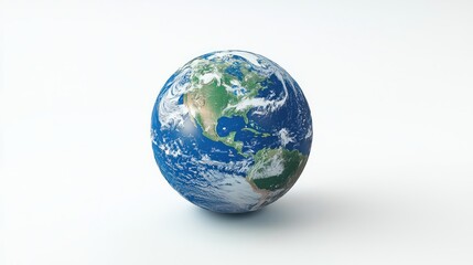 Fototapeta premium 3D Cartoon Earth Globe Floating in Space Isolated on White