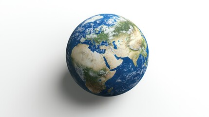 Fototapeta premium 3D Cartoon Earth Globe Floating in Space Isolated on White