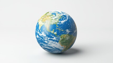 Fototapeta premium 3D Cartoon Earth Globe Floating in Space Isolated on White