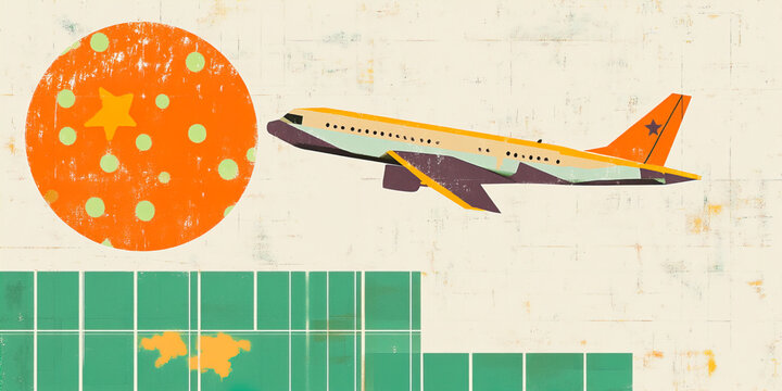 Whimsical Airplane Collage: Colorful Travel Illustration for Kids' Rooms, Decor, and Apparel
- Powered by Adobe