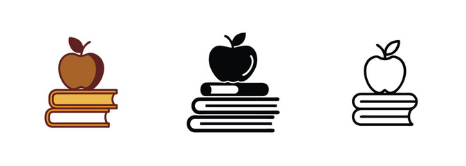 Apple on Books Education, Knowledge, Learning, Study, School, Teacher, Wisdom, Literacy, Reading, Fr