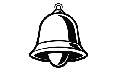 Christmas silver bell silhouette, christmas silver bell black silhouette 