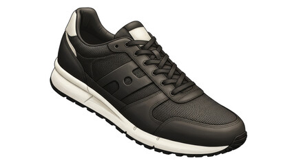 Isolated Black Running Shoe