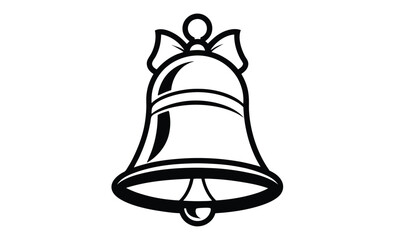 Christmas silver bell silhouette, christmas silver bell black silhouette 