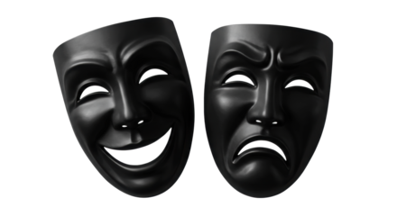 Isolated Happy and Sad Masks