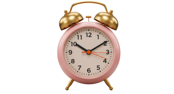 Isolated Pink Alarm Clock