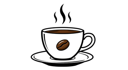 Isolated Coffee Cup with Coffee Bean