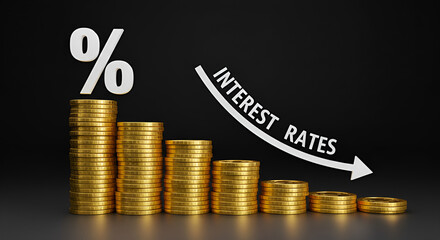 Arrows indicating interest rate fluctuations