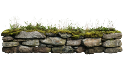stone wall with grass