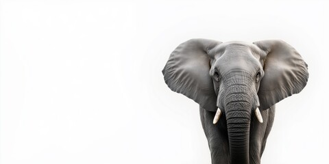 Obraz premium Majestic african elephant with large ears on white background