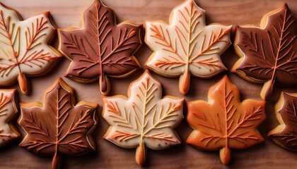 Autumn maple leaf cookies