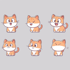 Obraz premium set of funny cartoon cats