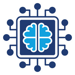 Machine Learning Solid Blue Icon