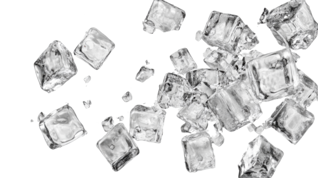 ice cubes on black background