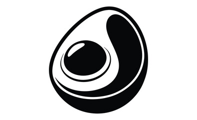 Half of boiled egg silhouette, Simple linear half of boiled egg, hand drawn doodle silhouette 