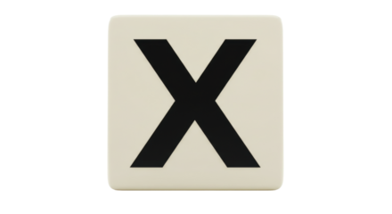 Isolated Letter X Tile
