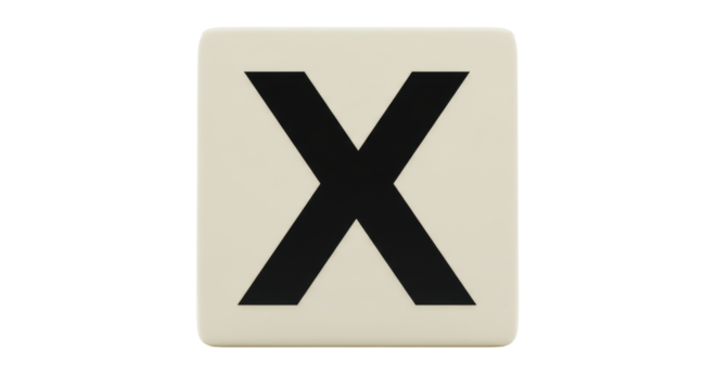 Isolated Letter X Tile