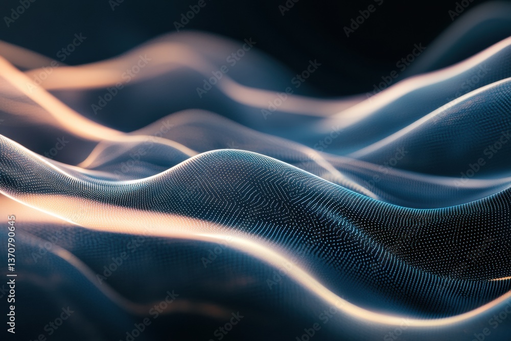 Poster futuristic digital background with glowing waves and elegant negative space showcasing modern cyber 