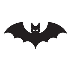 Simple Black Silhouette of a Bat in Flight
