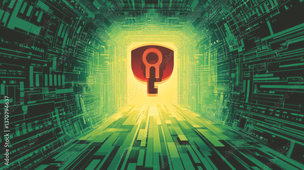 Poster cybersecurity and information protection. data protection concept design for personal privacy, and c